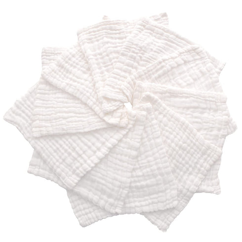 '-6 Baby Muslin Washcloths Layer Soft Absorbent Face Towel - Natural Newborn Wipes for Delicate Skin - Baby Registry as