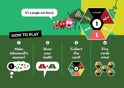 Adsumudi Math Game - Wild Ones - The Wildly Fun Game for Kids to Tame Fractions, Decimals, Money, Big Numbers and Mental Math - Great for Ages 9 and Up