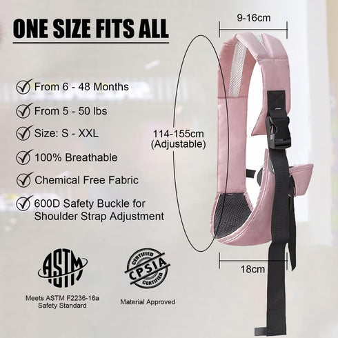 (7-44 LBS, 6-48 Easy to Wear Baby Sling Carrier - Compact Toddler Carrier with Adjustable Strap, Soft Padding, Non-Slip