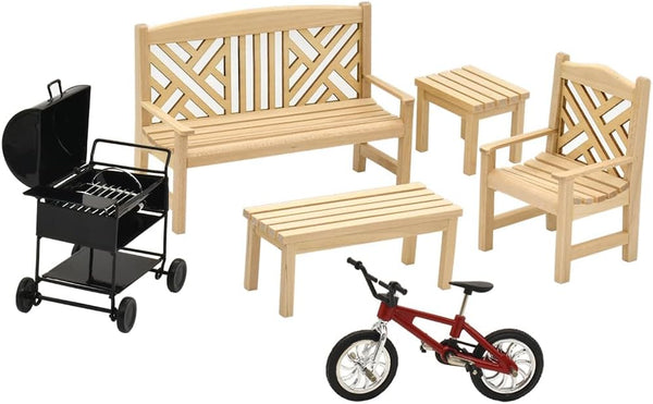 iLAND Dollhouse Furniture and Accessories on 1:12 Scale incl Dollhouse Patio Tables