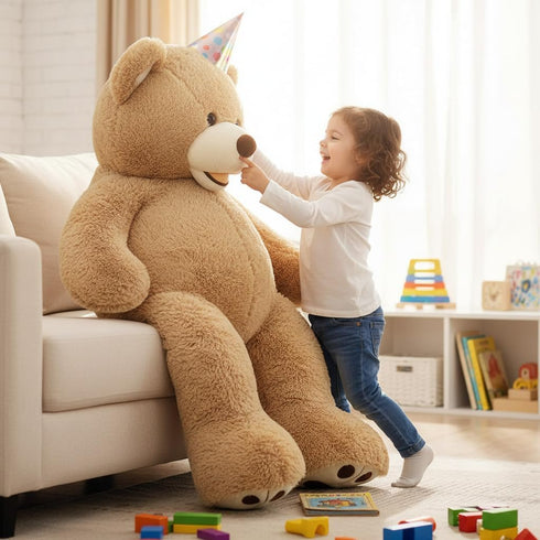 51 inch MorisMos Smile Giant Teddy Bear, Large Stuffed Bears with Big Footprints, Big Stuffed Animals Cuddly Plush