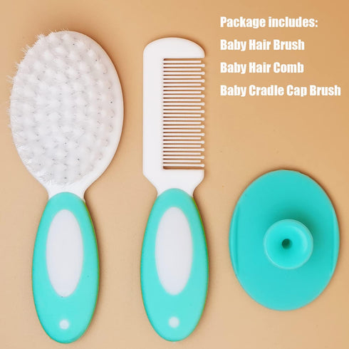 MR LION Set Baby Hair Brush, Cradle Cap Brush, Baby Hair Comb, Baby Hair Brush and Comb for Newborns & Toddlers, Baby