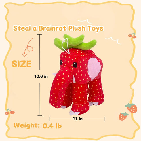 Generic Steal a Brainrot Strawberry Elephant Plush for Kids, Steal a Brainrot Plush Soft Stuffed Animal, Creative Fruit