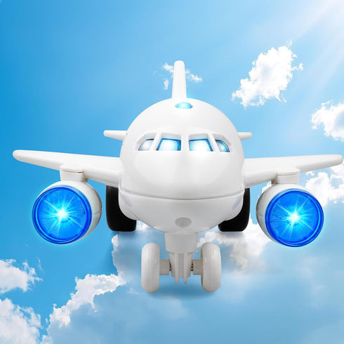 1:200 3 4 5 6 7 8 Airplane Toys for Toddlers Friction Powered Toy Plane with Flashing Lights and Sounds for Kids Boys
