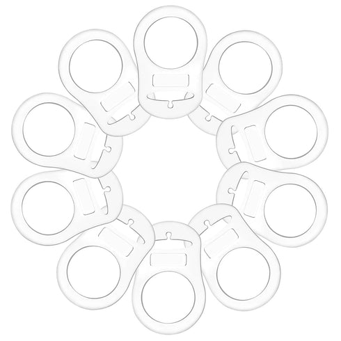 FENICAL 10 Pieces Silicone Adapter Rings Baby Holder and Clip MAM-Compatible (Soft &Transparent)