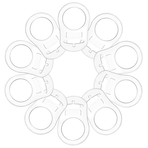 FENICAL 10 Pieces Silicone Adapter Rings Baby Holder and Clip MAM-Compatible (Soft &Transparent)