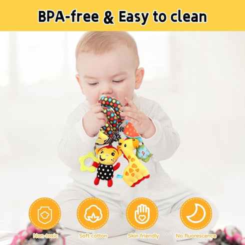 WILLWAY Car Seat Toys, Stroller Toy Baby Spiral Hanging Toys for Sensory Exploration, 0-12 Months