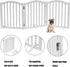 Wooden Dog Gate Foldable Pet Fence, Freestanding Pet Gates for Stairs, 3 Panel 23.6'' Height-White