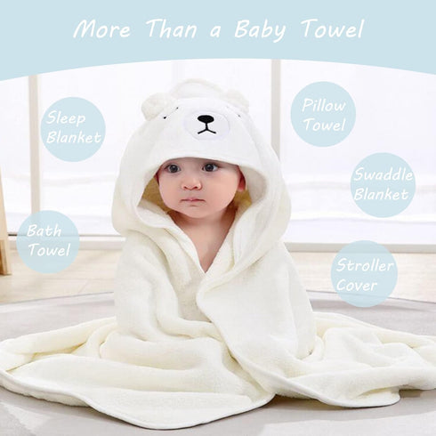 4 Pack Hooded Baby Towels - Premium Ultra Soft Organic Baby Bath Towel Absorbent and Hypoallergenic Towels for Baby Boy