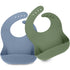 KeaBabies Silicone Bibs for Babies - 2-Pack Food-Grade Pure Silicone, Waterproof Toddler Bibs (Slate)