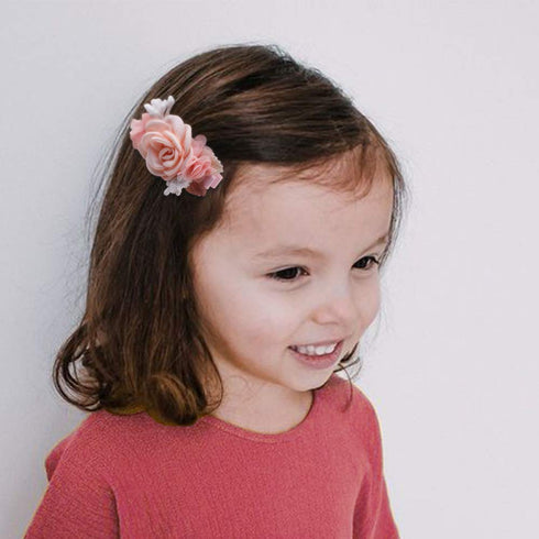 Flower Hair Clips Set for Baby Girl, Lightweight Floral Hair Bow Accessories, 3pcs for Toddler Gifts