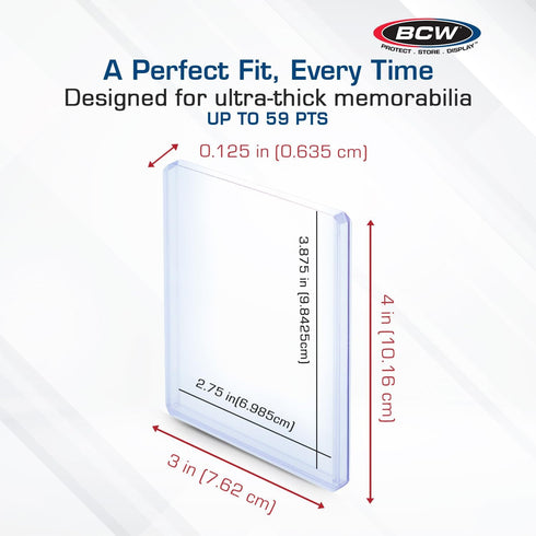 BCW 59 PT Thick Card Top Loaders | Protective Toploaders for Trading Cards Up to 59PT | 1 Pack