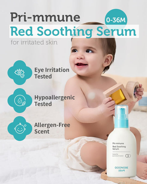 Pri-mmune 5.07 fl.oz. GOONGBE Red Soothing Serum - Korean Baby Soothing Serum - Lightweight Gel Lotion - Refreshing
