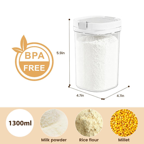 go-1300ml Formula Container to Travel Dispenser BPA Free Airtight Container with Spoon and Layered Storage