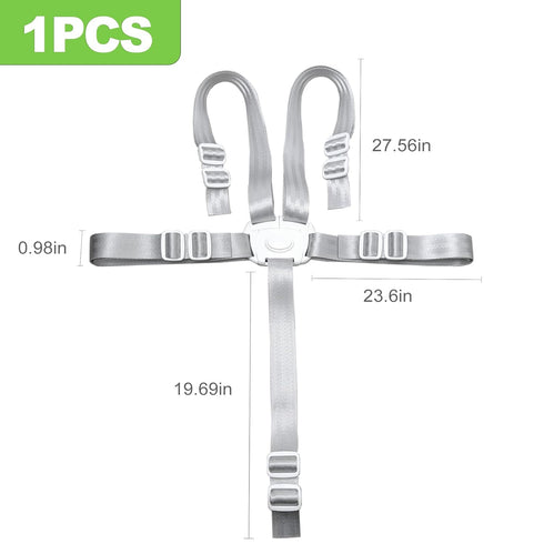 KornaDoz 5 3-Point, Universal Point Harness Replacement Straps for High Chair & Stroller, Convertible to Washable