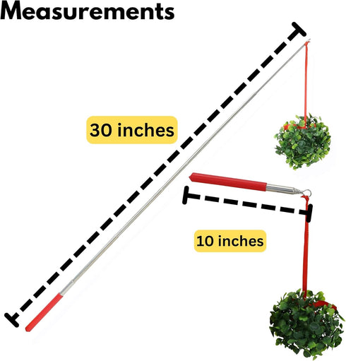 2-Pack Iconikal Extendable Mistletoe-On-A-Stick - Funny Christmas Gag Gift Photo Booth Prop Holiday Joke