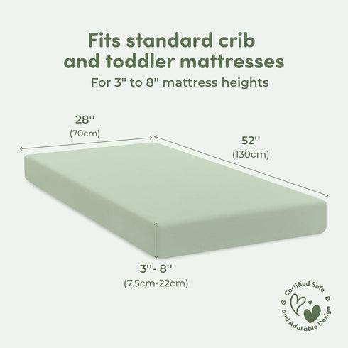 2 Pack Cotton Crib Sheets Sweety Fox Mini Fitted Sheets for Baby Boys and Girls, Soft Jersey Knit for Crib or Toddler