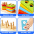 WOOD CITY Wooden Sorting & Stacking Toy, Montessori Shape Sorter for Toddlers, Early Educational Block Puzzles for Kids
