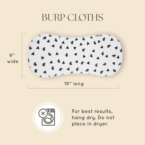 5-Pack 19 9 2 Dodo Babies Baby Burp Cloths - Soft & Absorbent Baby Spitup Cloths - Contoured Shape for Infant