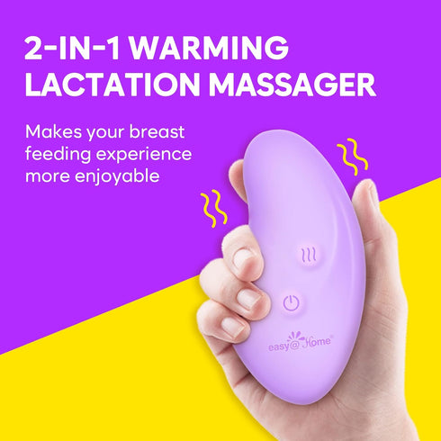2-in-1 Easy@Home Lactation Massager with Heat | Gentle Warming & Vibration for Breastfeeding Comfort