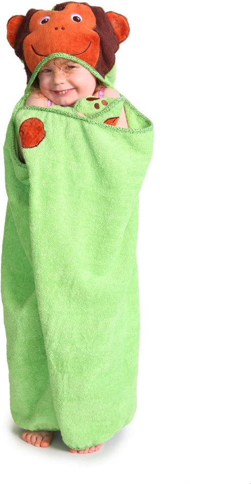 Frenchie Mini Couture Hooded Towel Monkey 100% Cotton Extra Large 30"x 54" One of a