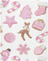 J JOYSAY Pink Christmas Cookies Fitted Crib Sheet for Boys Girls Baby Crib Sheet