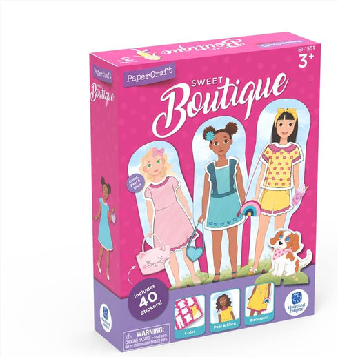 Educational Insights PaperCraft Sweet Boutique, Paper Dolls Fashion Boutique Toy for Ages 3+