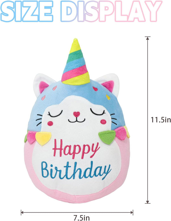 CAIYUEGG Cat Plush Toy Unicorn Cat Stuffed Animal Cute Birthday Unicorn Plushies Pillow Soft Plushie Doll Gifts for Kid