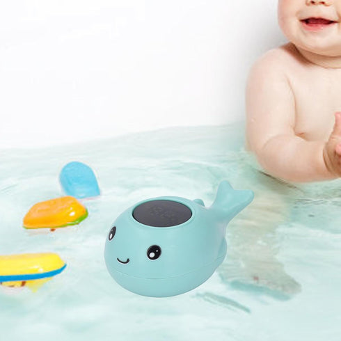 Generic LED Display Bath Thermometer Floating Toy, Blue Whale Baby Tub Toy with Cartoon Design, Skin Softening