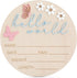 TAHULIK Hello World Newborn Sign, 5.9 Inch Butterfly Style Birth Welcome Board, Pink