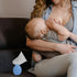 Set 2pcs Abaodam Manual Breast Pump for New Mothers, Portable Breastfeeding Suction Device with (Pink Blue)