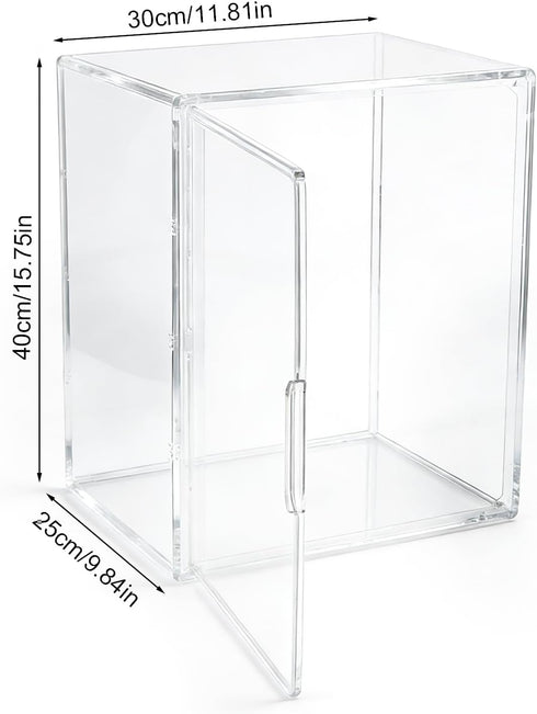 Penitue 3-Tier 2 Countertop Baby Bottle Organizer, Clear Acrylic Storage Box with Removable Dividers & Magnetic Door