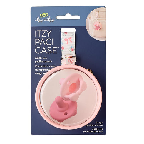 2 Itzy Ritzy Clear Pacifier Case with Clip Strap Holds Pacifiers Portable Baby Pacifier Holder for Diaper Bag, Stroller