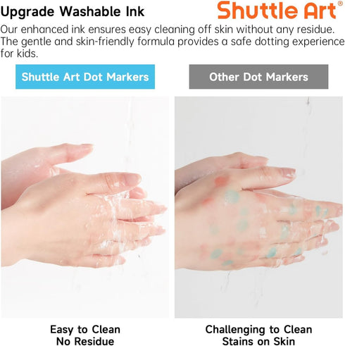 36 135 5 Shuttle Art Dot Markers, Colors Washable with Activity Sheets, Activity Books, Fun Art Supplies for Kids