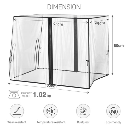EVER ADVANCED Luxe TPU Wagon Stroller Rain Cover, Non-Yellowing Clear Shield with Double Zippered Side Access