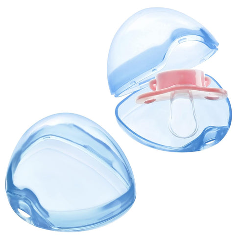 Accmor 2 Pack Pacifier Case, Pacifier Holder Case, Pacifier Container for Travel, BPA Free,Transparent Blue