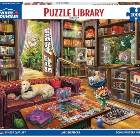 White Mountain Puzzles - Puzzle Library, 1000 Piece Jigsaw Puzzle