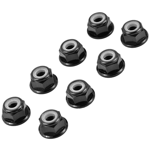 DGZZI M5 8PCS M5 Aluminum Locknut Black Aluminum Nuts Flange Nylon Lock Nut for RC Drone FPV Parts