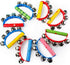 4 Pcs Vivid Color Rainbow Handle Wooden Bells, Jingle Stick Shaker Rattle with 5/10 Jingle Bells for Kids