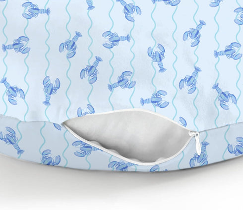 Summer Blue Lobster Bows Stripe Baby Nursing Pillow Covers for Boy Girl Lobsters Sea Ocean Stripes Nursing Slipcover