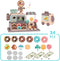 yoliyogo 34pcs Playset Pretend Play Donut Toy Candy Store Toy Realistic Functional Donut Oven with Lights and Sound