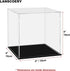 LANSCOERY Acrylic Display Case, Small Showcase Box for Collectibles, Dustproof Design, Black Base, 4x4x4inch