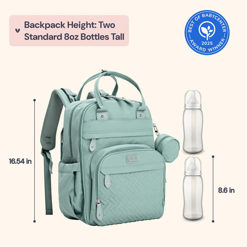 Backpack BabbleRoo Diaper Bag - Baby Essentials Travel Bag - Multi Function Water Resistant Diaper Bag, Travel