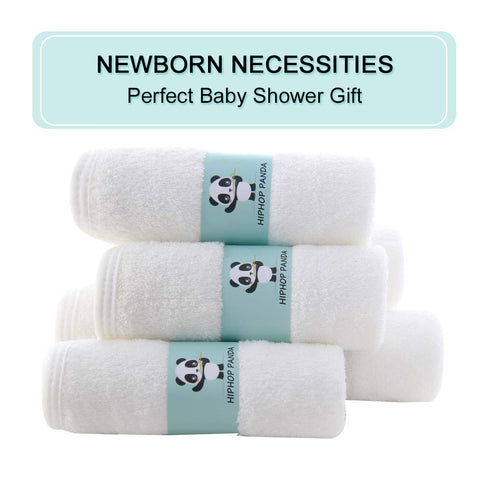 2 30 Pack HIPHOP PANDA Baby Washcloths, Rayon Made from Bamboo - Layer Ultra Soft Absorbent Newborn Bath Face Towel