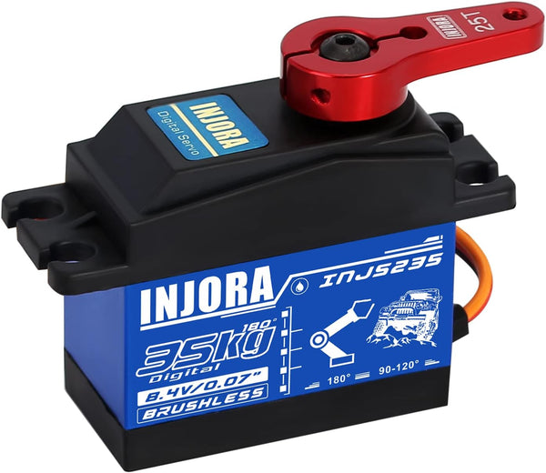 INJORA 35KG Servo Motor, Brushless Waterproof High Voltage, High Torque Digital Servo for 1/10 1/8 RC Car Model