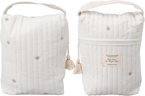 Cotton Travel Diaper Bag with Stroller Attachment - Ideal for Busy Parents