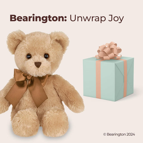 12" Bearington Lil' Honey Teddy Bear Stuffed Animal - Brown Plush Bear Toy with Soft Fur and Classic Design - Washable
