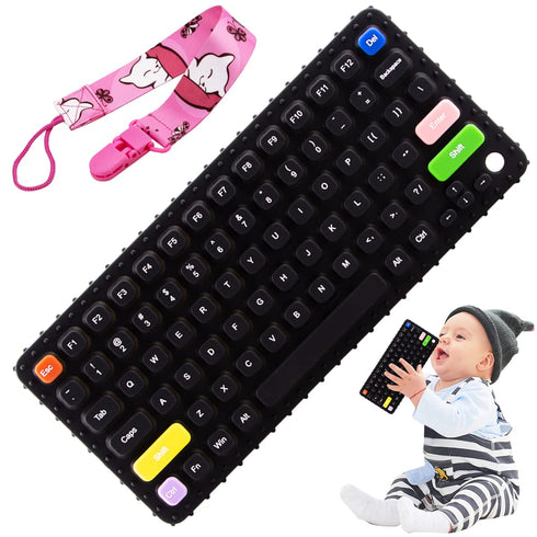 Baby Keyboard Teething Toys | Soft Silicone Teethers for Babies 0-3, Infant Teether Pacifier for Breastfeeding