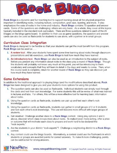 NewPath Learning Rock Bingo Game for Grade 5-9