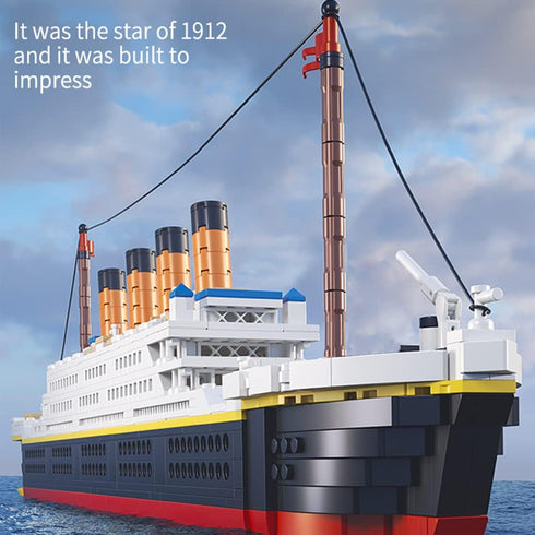 Micro Mini Blocks Titanic Building Block Set, Titanic Cruise Ship Model Kit for Adults & Kids (1288 Pieces)